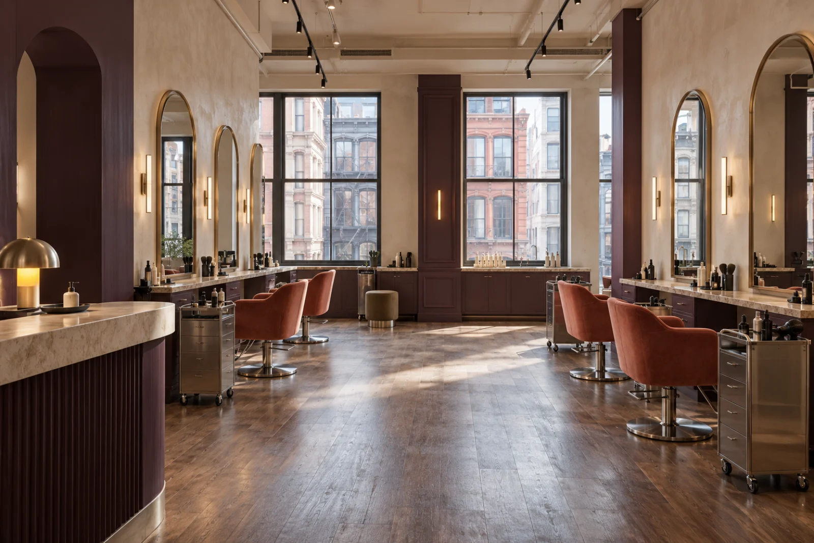 VELORA Hair Atelier interior in SoHo